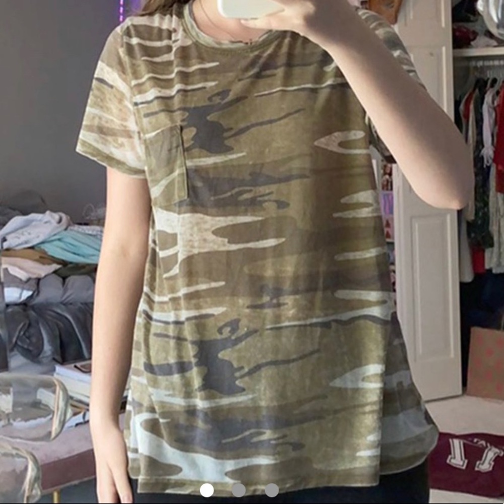 worn camo tee